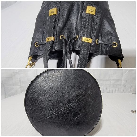 VERSACE Gianni Leather Bucket Bag Black - Picture 9 of 13